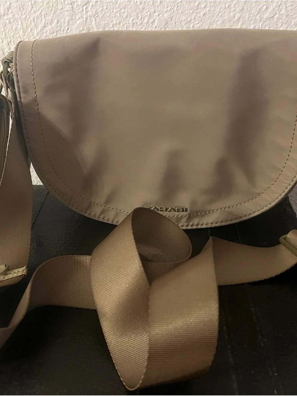 Tahari Taupe Crossbody with Adjustable Strap
